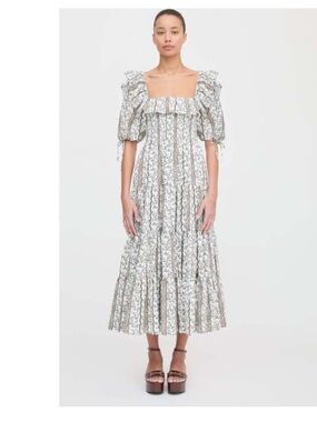 Hill House Home Nap Dress Corinne Mocha Provençal floral XS